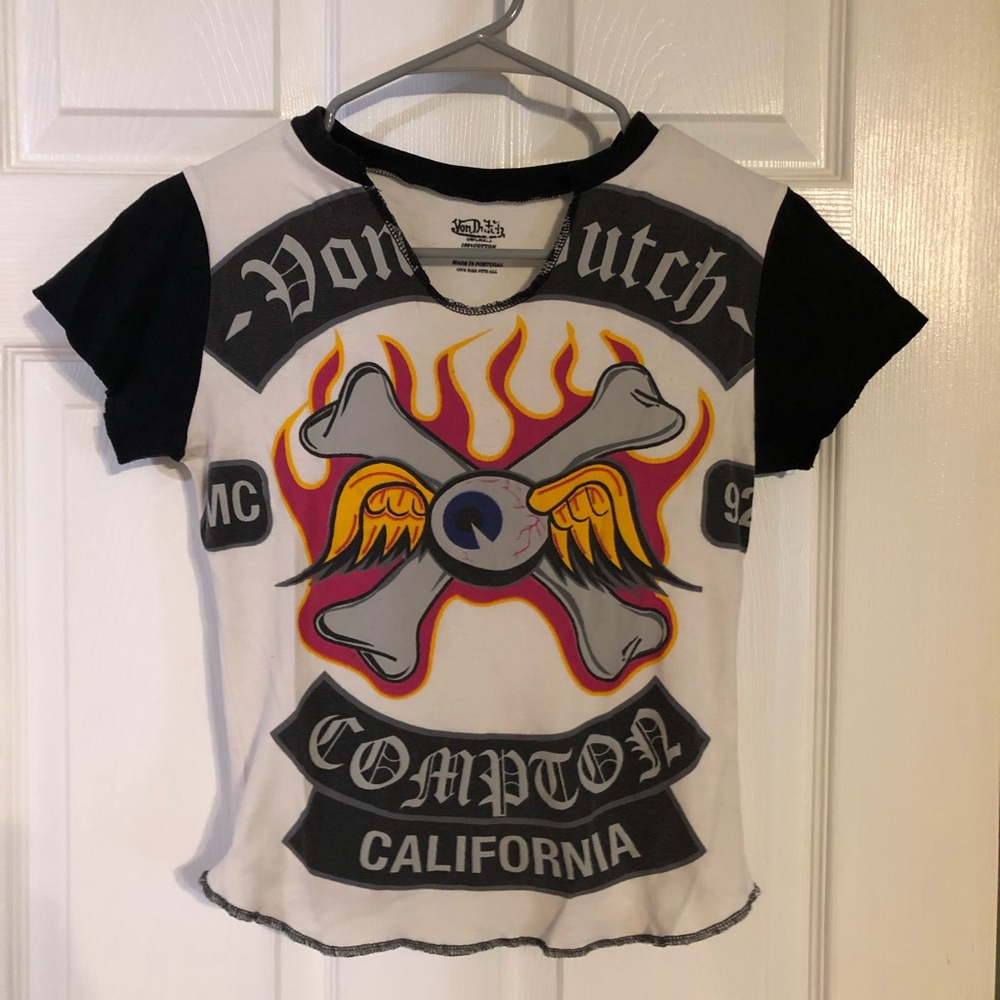 Vintage women’s Von Dutch babydoll style t-shirt, OSFA/one size/small